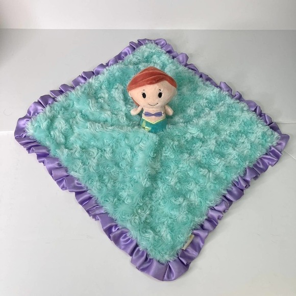 HALLMARK Itty Bittys Ariel Little Mermaid Lovey Satin Trim Baby Security Blanket - Picture 4 of 16